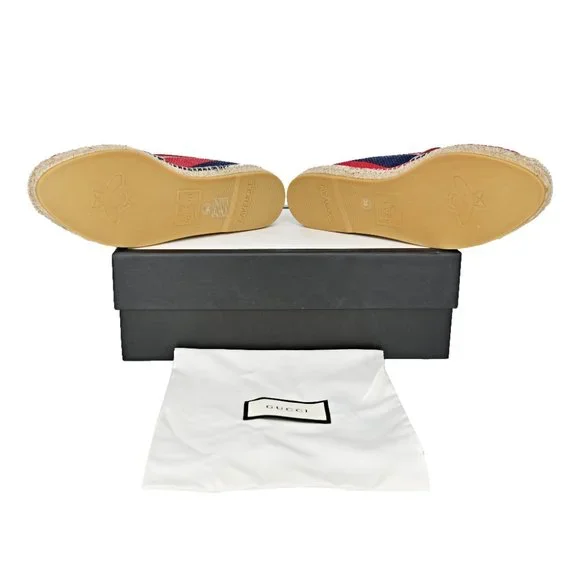 Gucci Logo Sylvie Stripe Canvas Espadrille - Picture 12 of 13